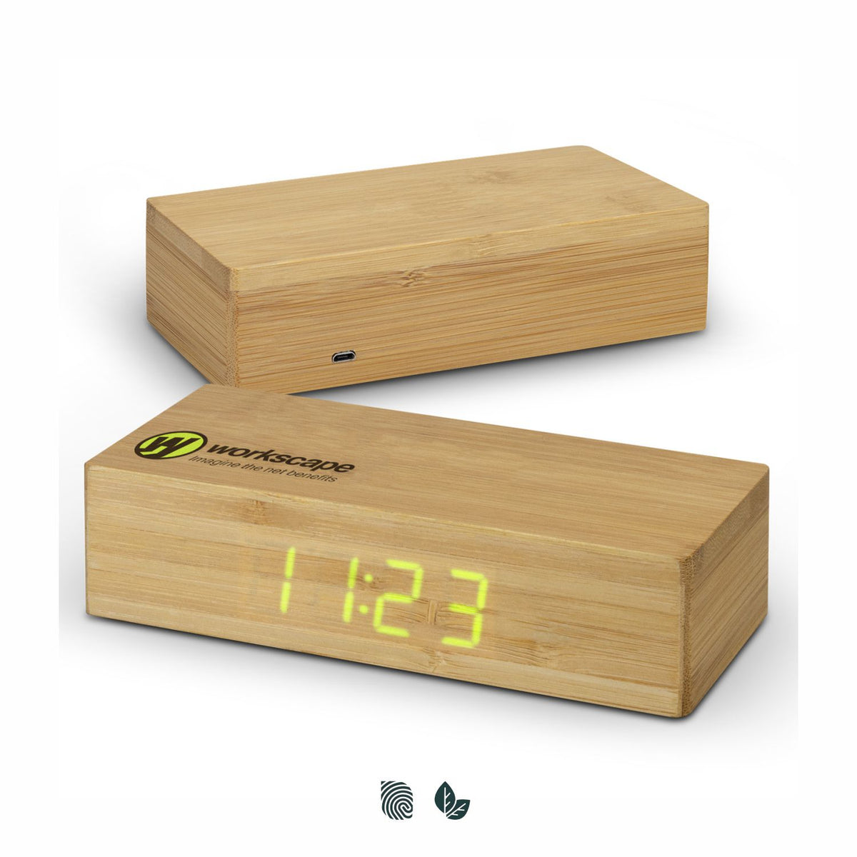 Bamboo Wireless Charging Clock - Impact Aware