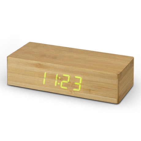 Bamboo Wireless Charging Clock - Natural