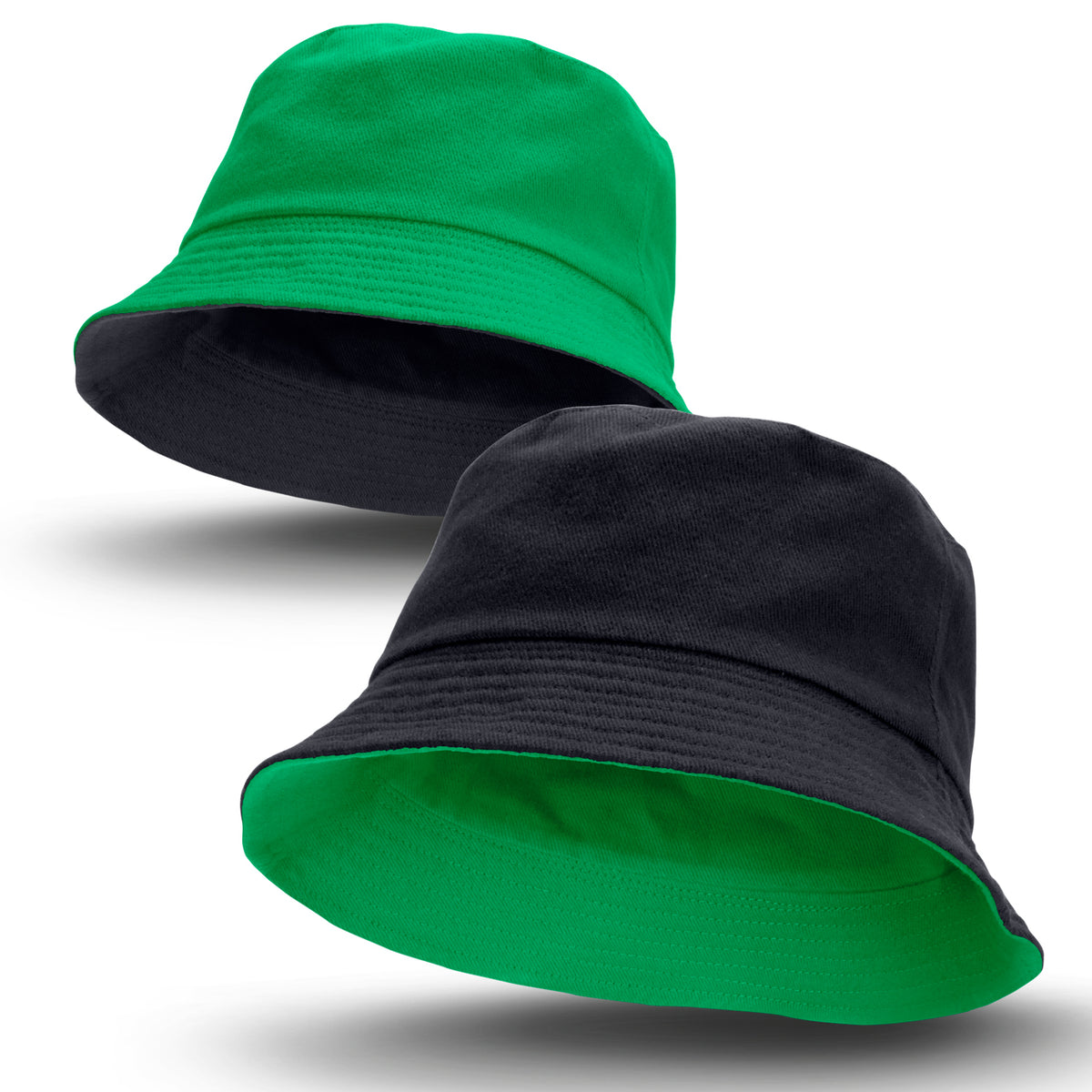Reversible Bucket Hat - Black/Kelly Green
