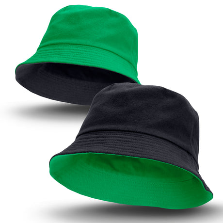 Reversible Bucket Hat - Black/Kelly Green