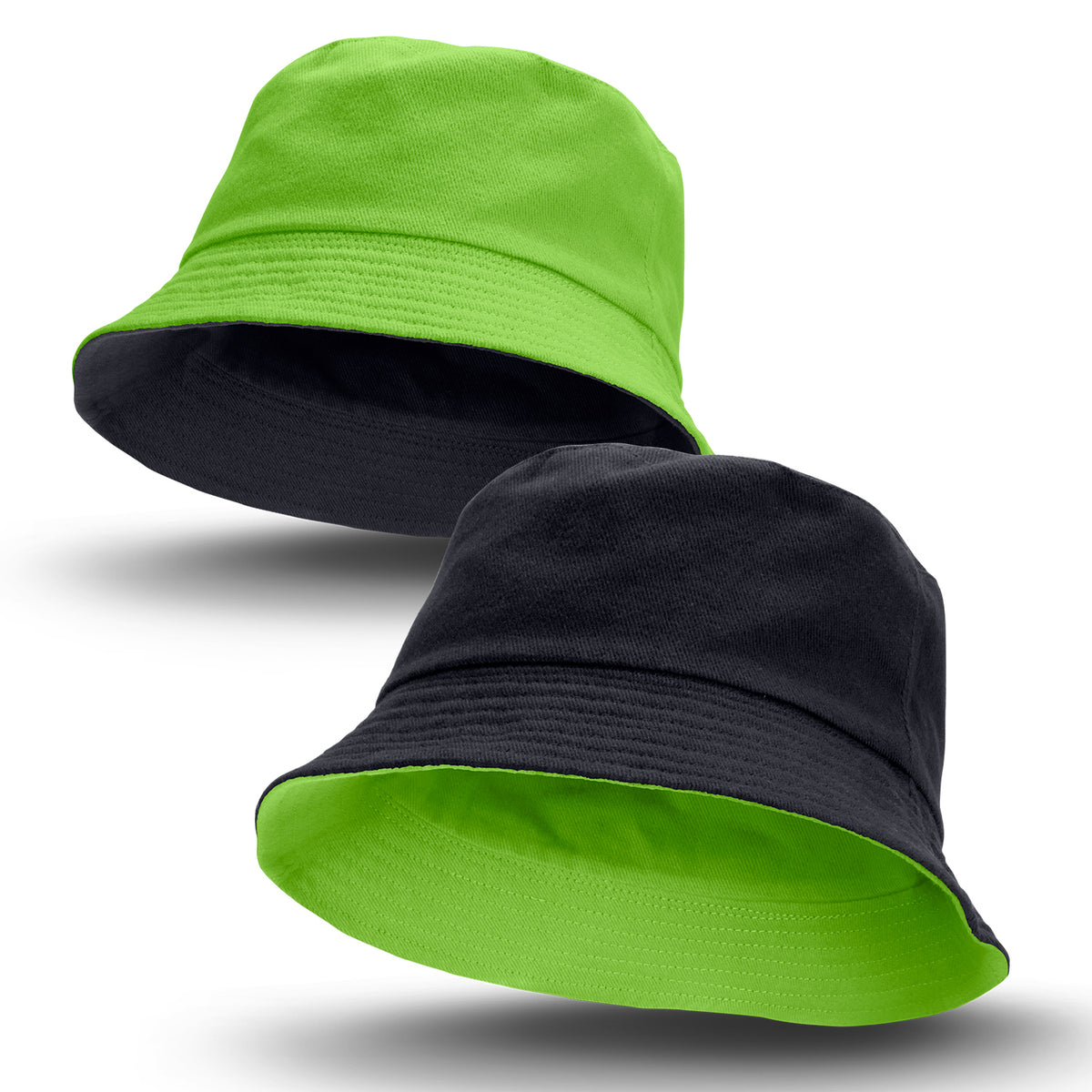 Reversible Bucket Hat - Black/Bright Green