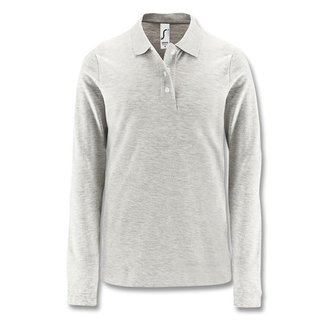 SOLS Perfect Women's Long Sleeve Polo - Ash