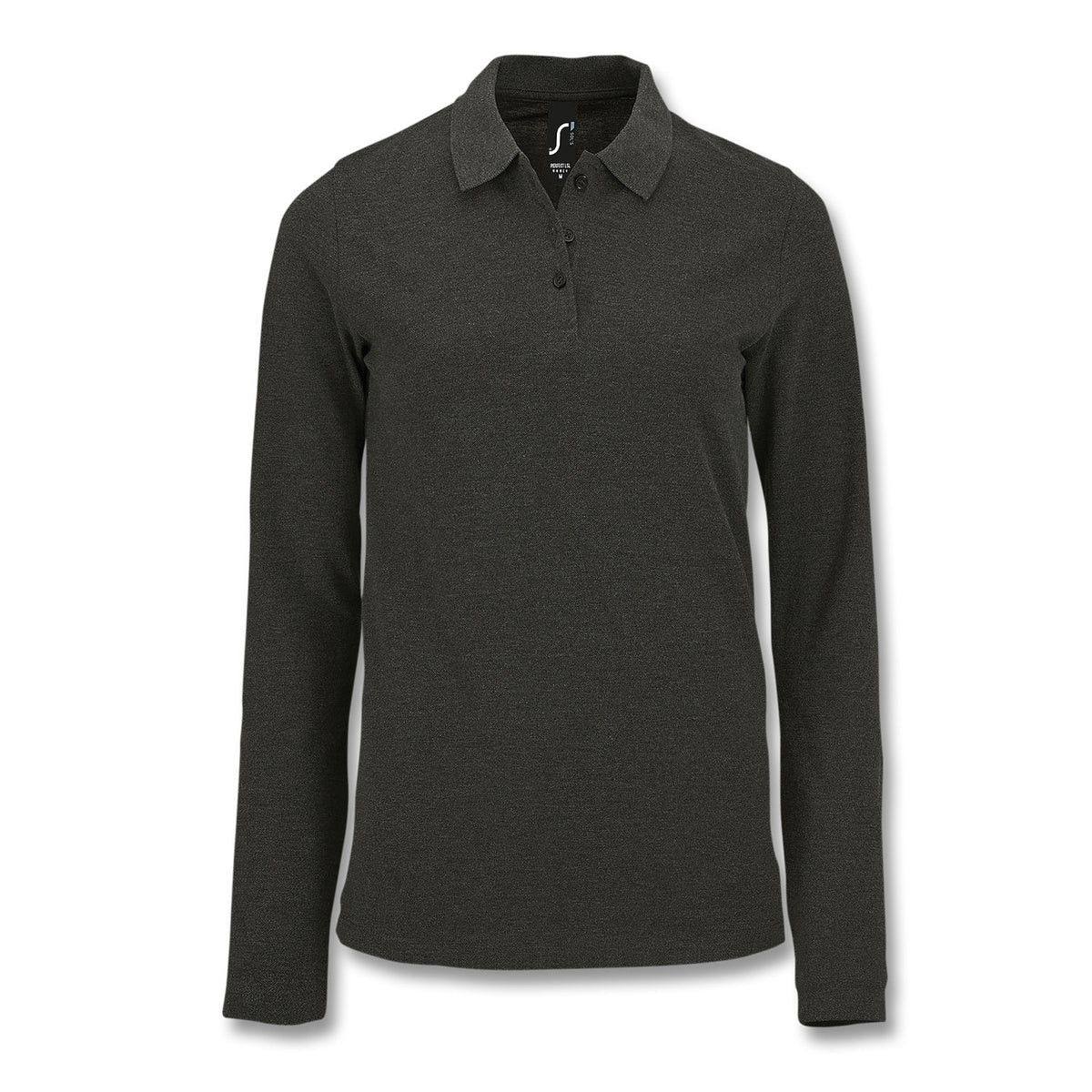 SOLS Perfect Women's Long Sleeve Polo - Grey Melange