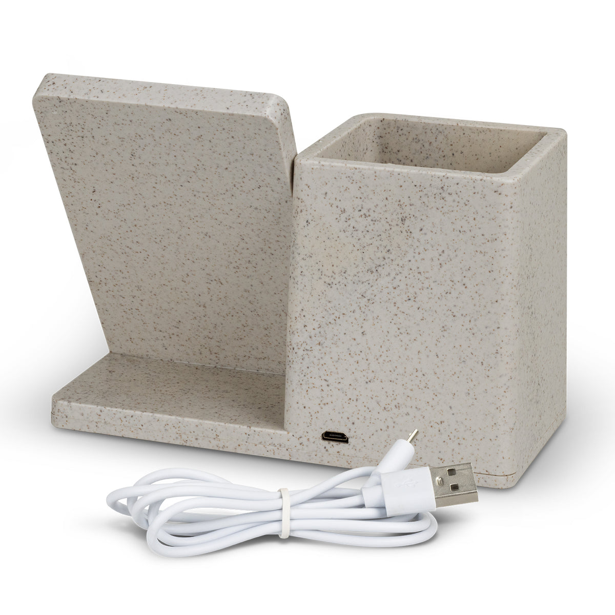 NATURA Oaken Wireless Charger Desk Caddy - Back