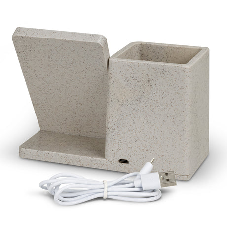 NATURA Oaken Wireless Charger Desk Caddy - Back