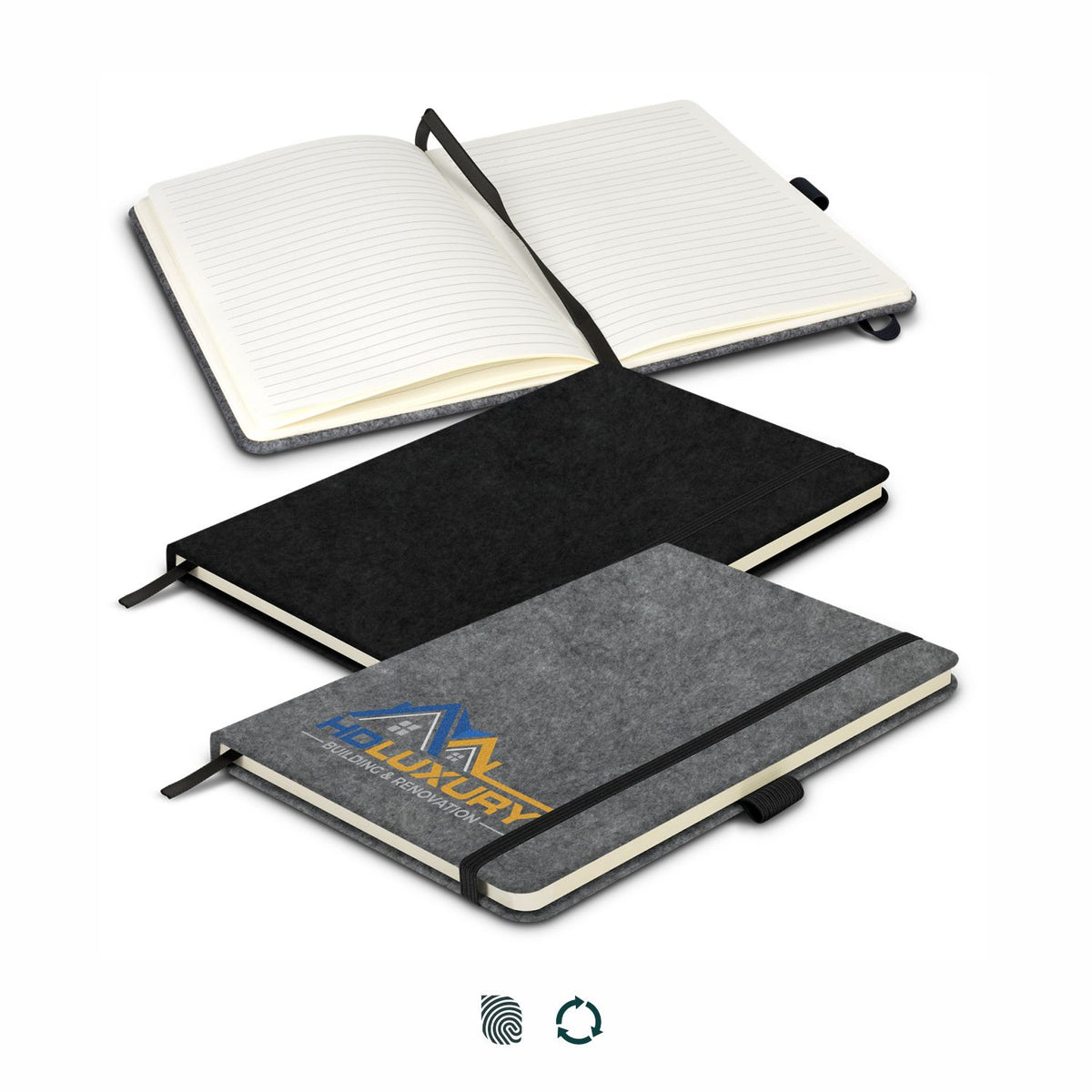 RPET Felt Hard Cover Notebook - Impact Aware