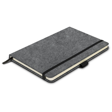 RPET Felt Hard Cover Notebook - Grey - Front