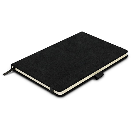 RPET Felt Hard Cover Notebook - Black - Front