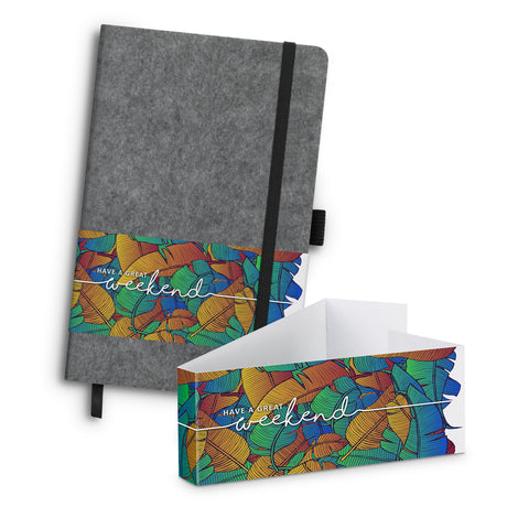 RPET Felt Hard Cover Notebook - Belly Band