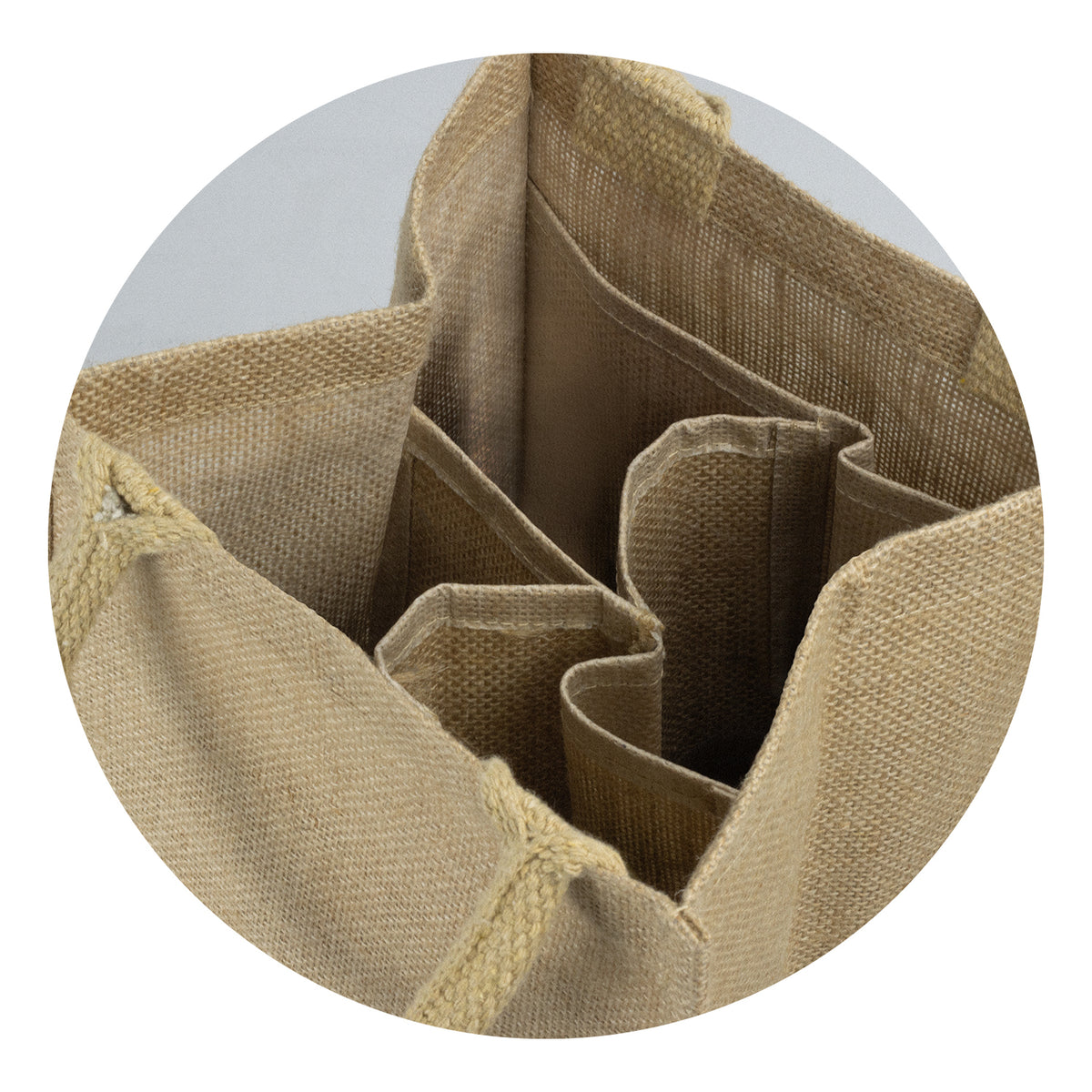Jute Four Bottle Wine Carrier - Detail