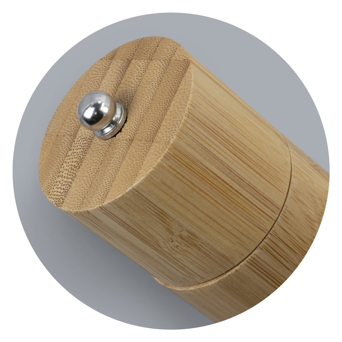 NATURA Bamboo Pepper Mill - Lid Detail