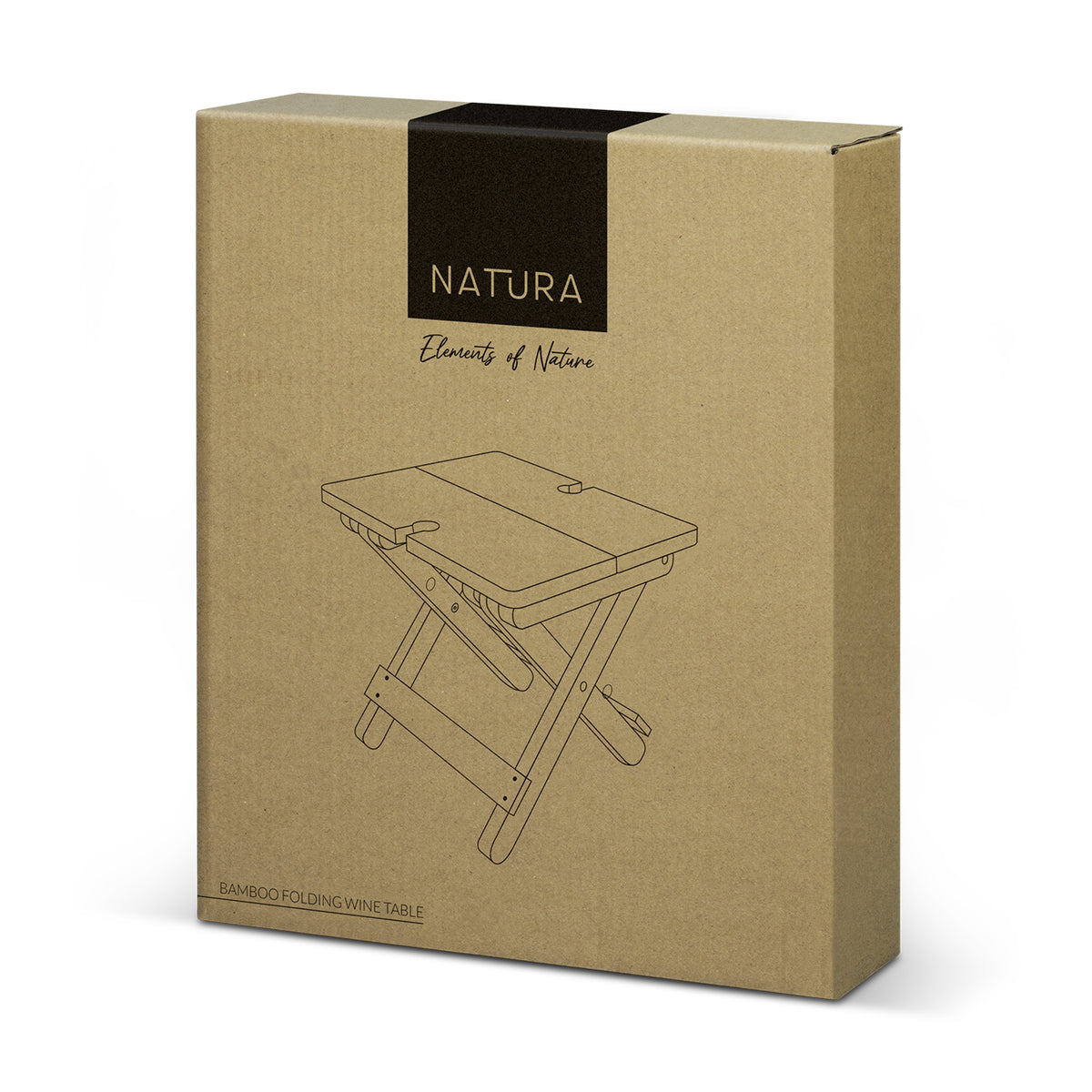 NATURA Bamboo Folding Wine Table - Gift Box