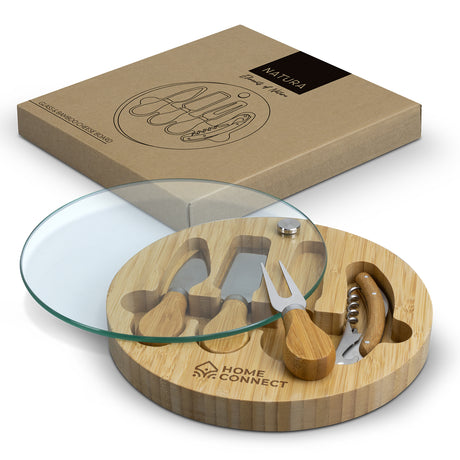 NATURA Glass & Bamboo Cheese Board - Main