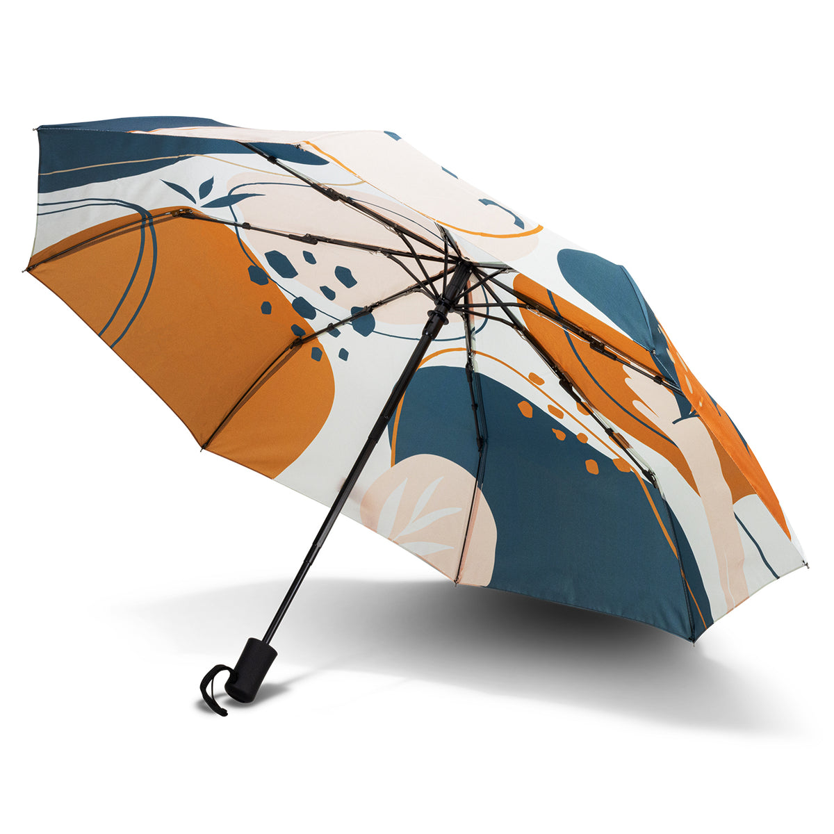 Full Colour Compact Umbrella - Open