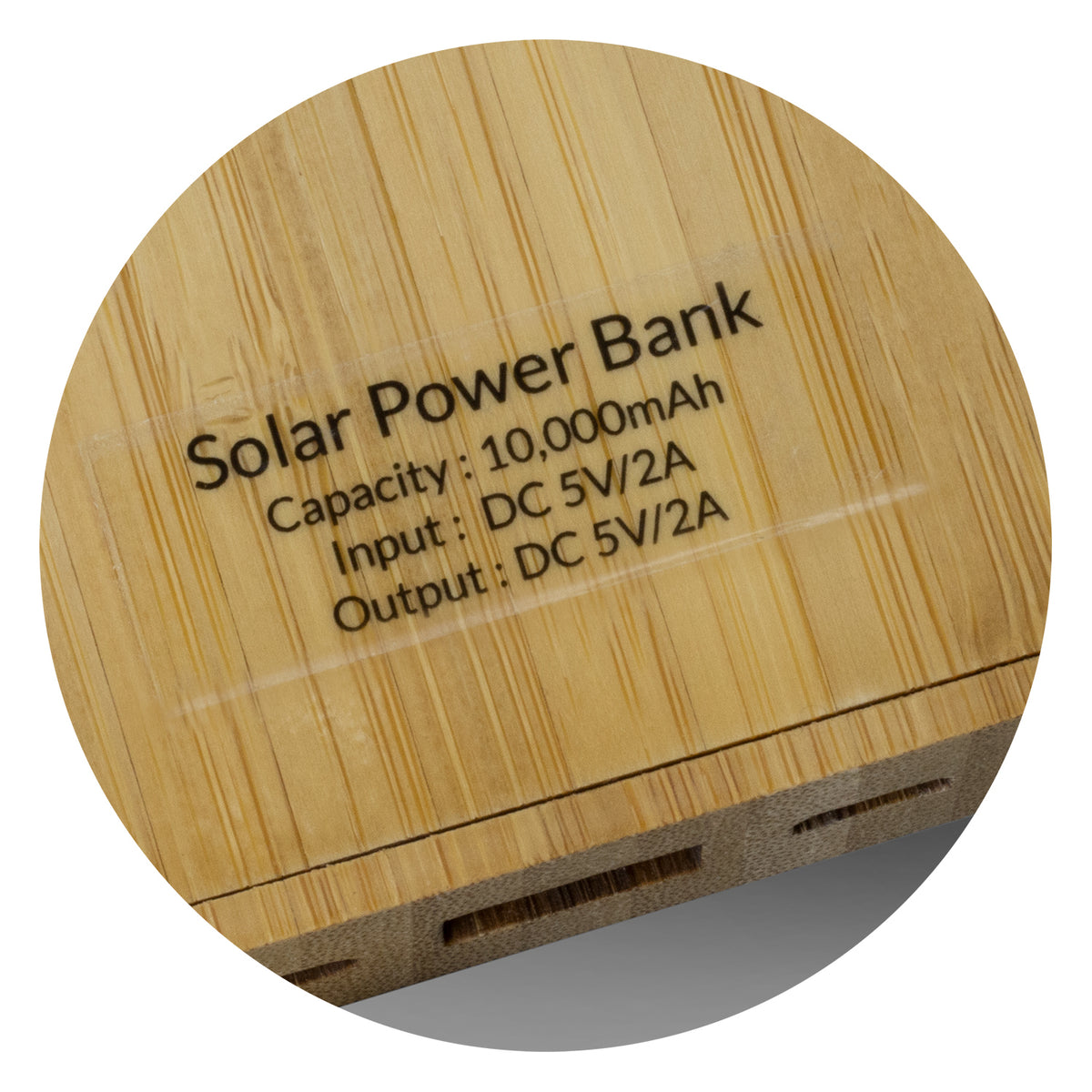 NATURA Bamboo Solar Power Bank - Detail