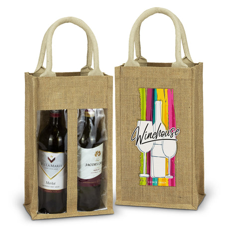 Serena Jute Double Wine Carrier - Main