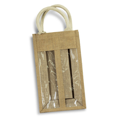 Serena Jute Double Wine Carrier - Natural
