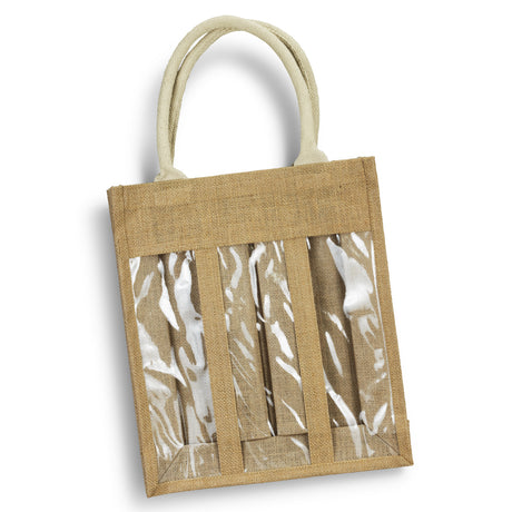 Serena Jute Triple Wine Carrier - Natural