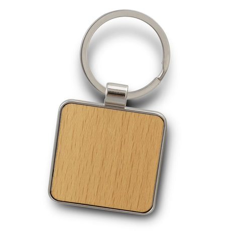 Santo Key Ring - Square - Silver/Natural
