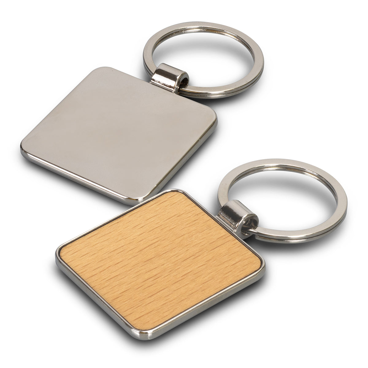 Santo Key Ring - Square - Silver - Back