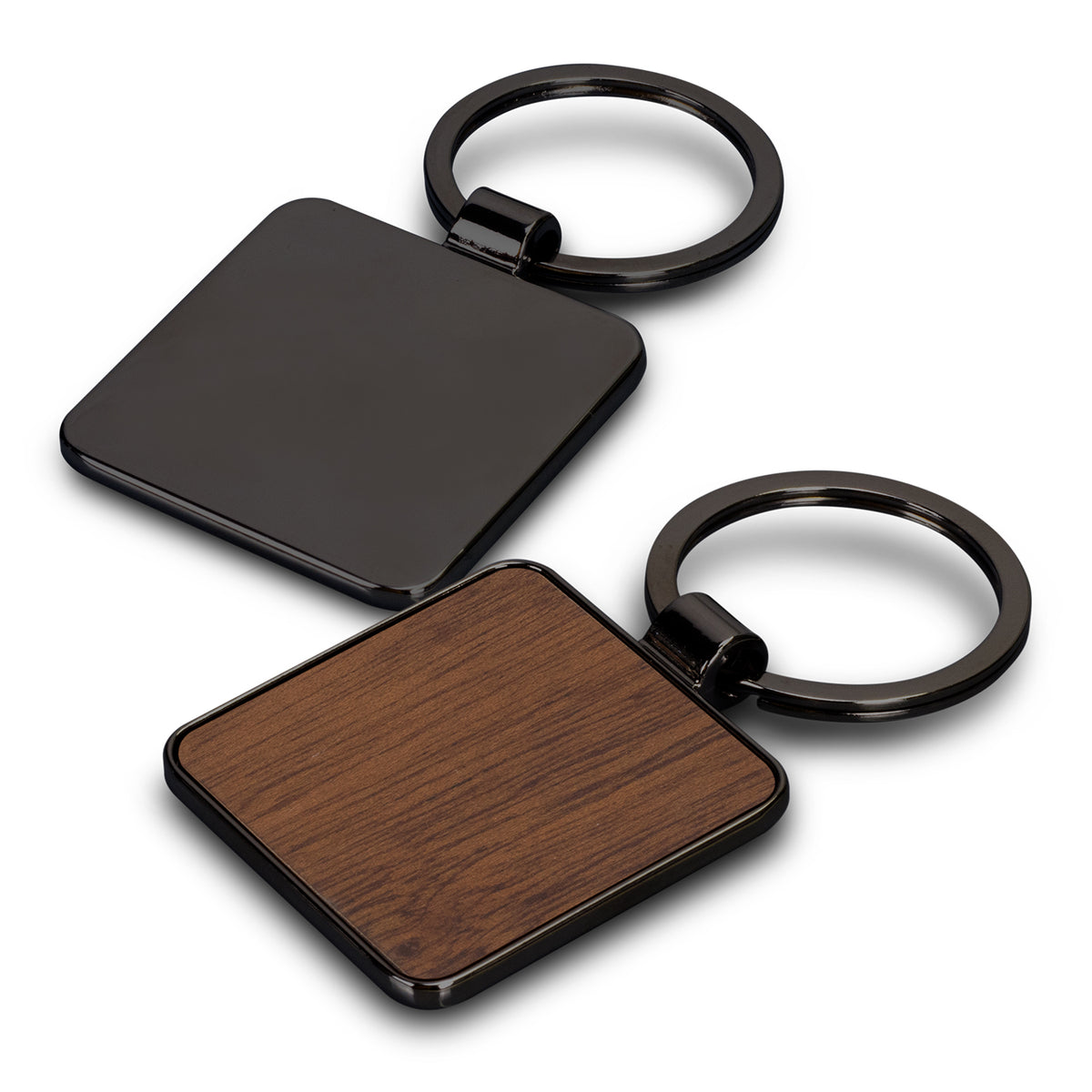 Santo Key Ring - Square - Gunmetal - Back