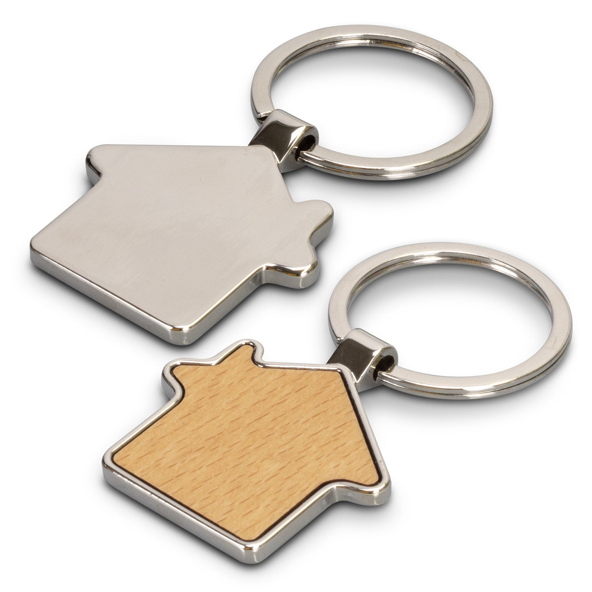Santo House Shaped Key Ring - Silver - Back