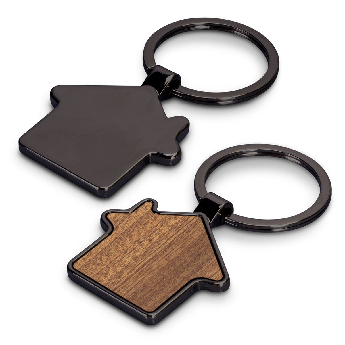 Santo House Shaped Key Ring - Gunmetal - Back