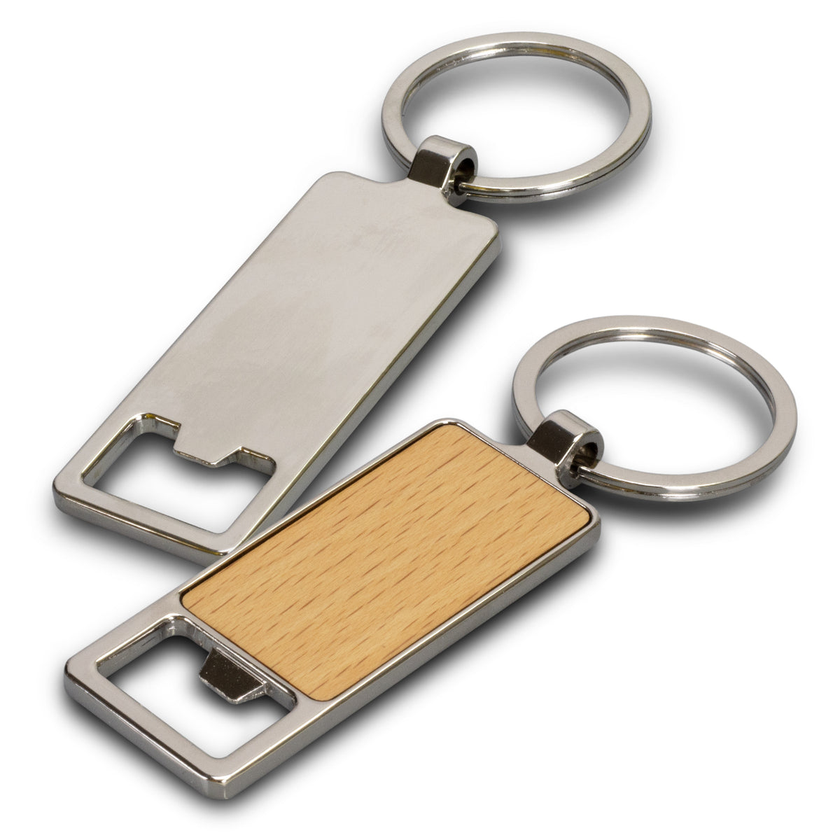 Santo Bottle Opener Key Ring - Silver - Back