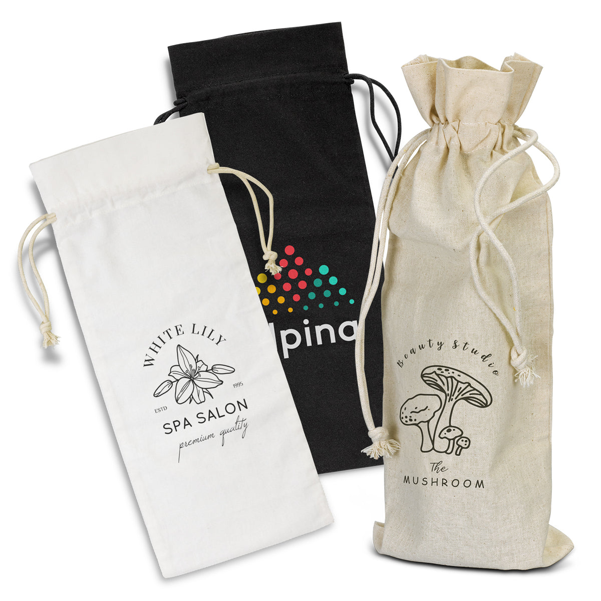 Cotton Wine Drawstring Bag - Main
