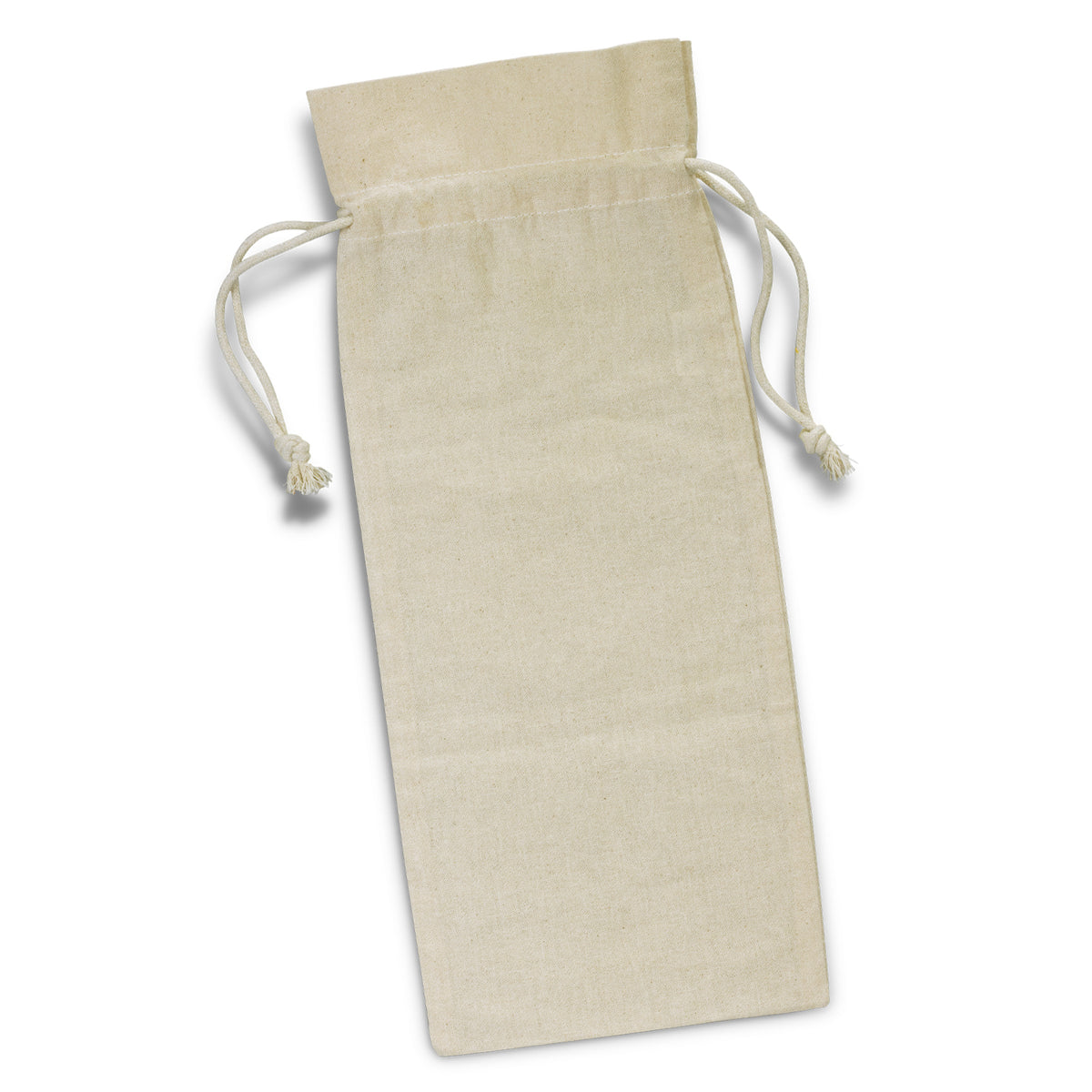 Cotton Wine Drawstring Bag - Natural