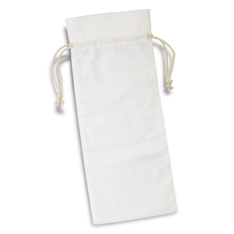 Cotton Wine Drawstring Bag - White