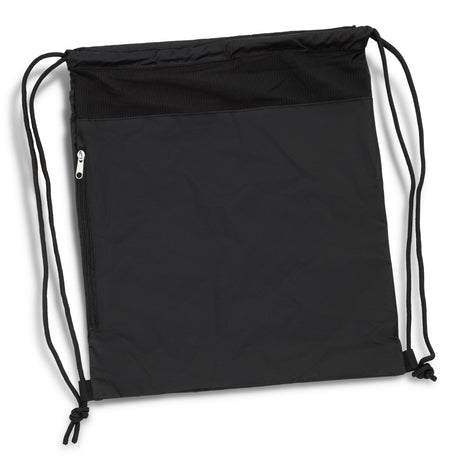 Streak Drawstring Backpack - Black