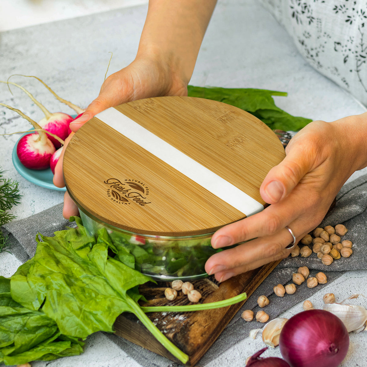 NATURA Iris Glass Food Container - Feature