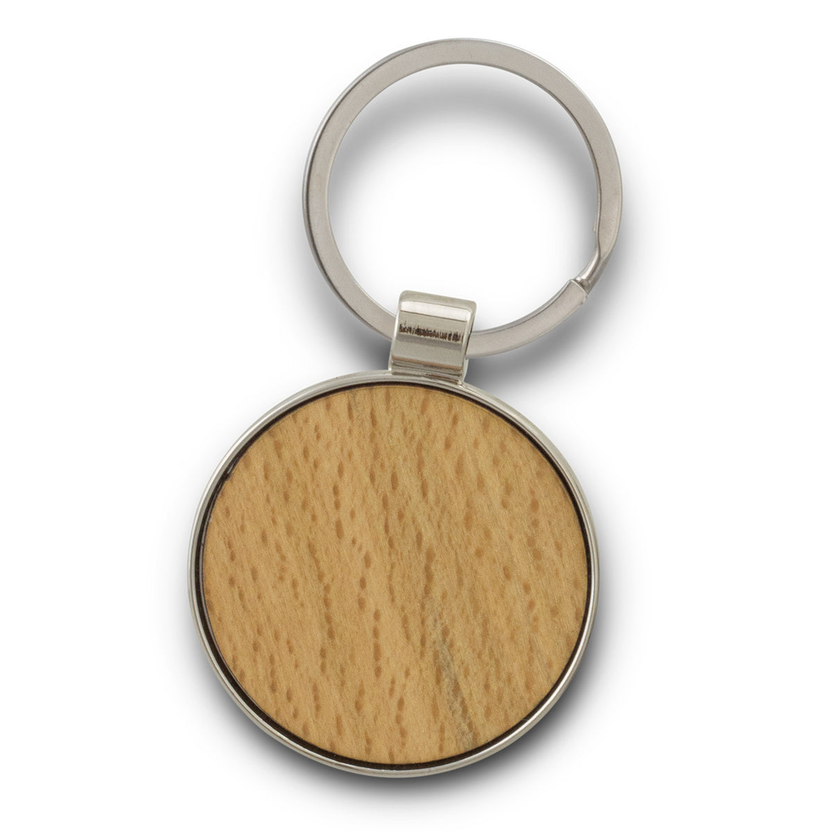 Santo Key Ring - Round - Silver/Natural