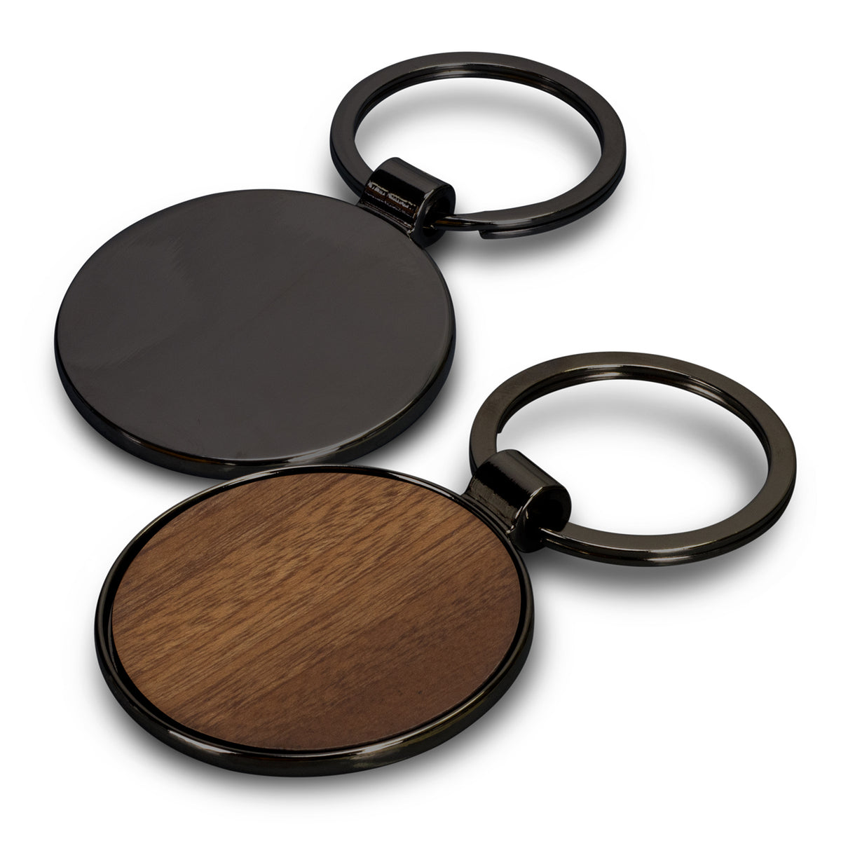Santo Key Ring - Round - Gunmetal - Back