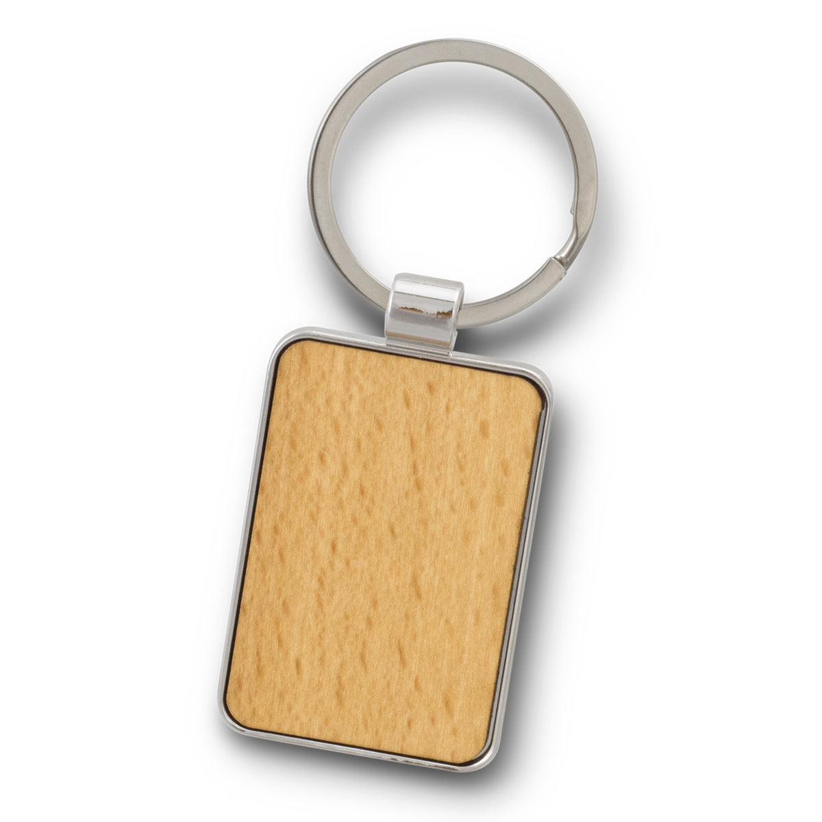 Santo Key Ring - Rectangle - Silver/Natural