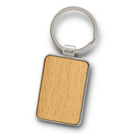 Santo Key Ring - Rectangle - Silver/Natural