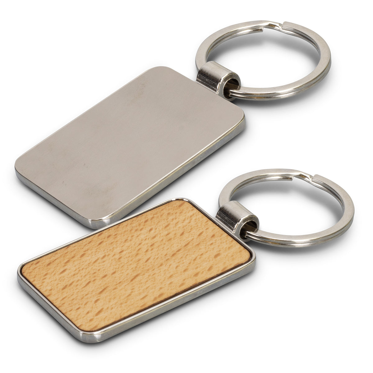 Santo Key Ring - Rectangle - Silver - Back