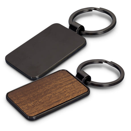 Santo Key Ring - Rectangle - Gunmetal - Back