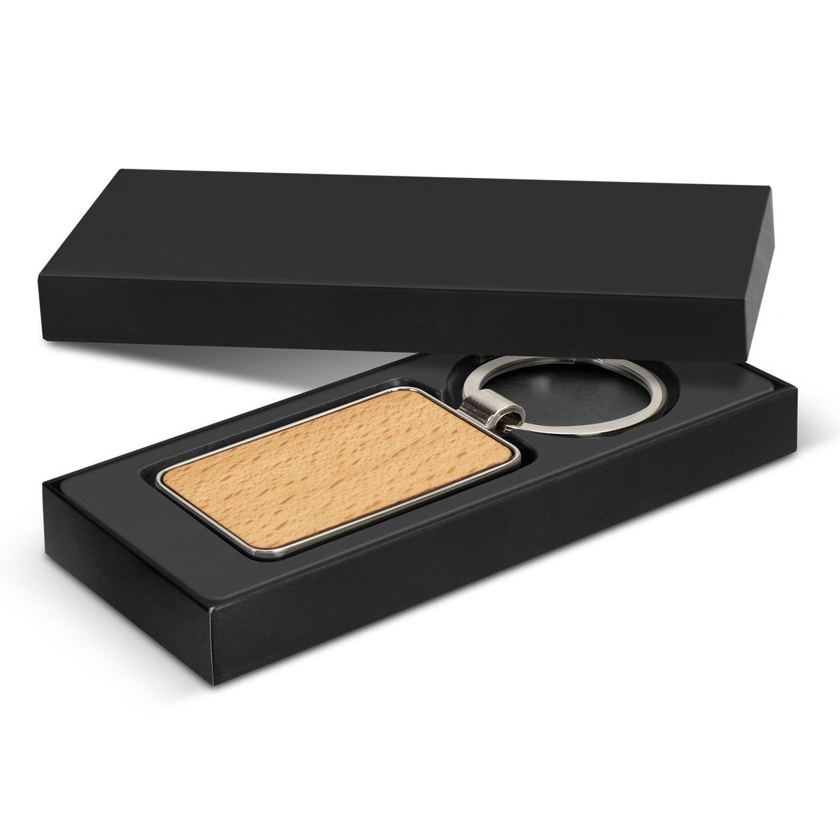 Santo Key Ring - Rectangle - Silver - Gift Box