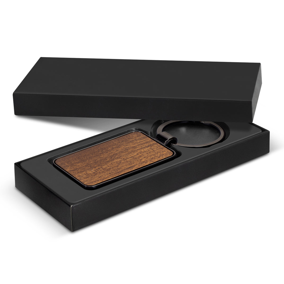 Santo Key Ring - Rectangle - Gunmetal - Gift Box