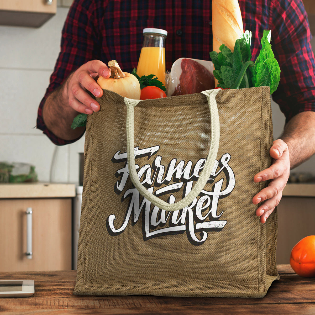 Lanza Starch Jute Tote Bag - Feature