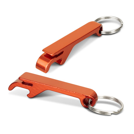 Snappy Metal Bottle Opener Key Ring - Orange