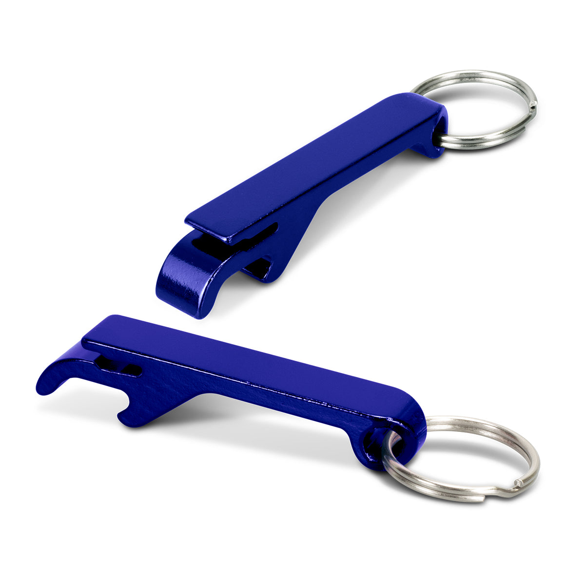 Snappy Metal Bottle Opener Key Ring - Dark Blue