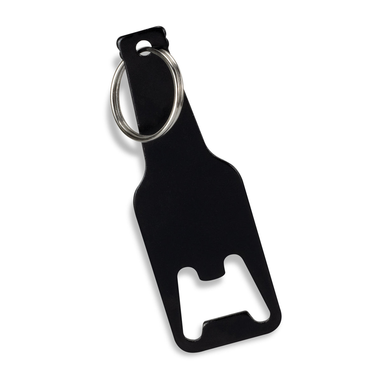 Beverage Bottle Opener Key Ring - Black
