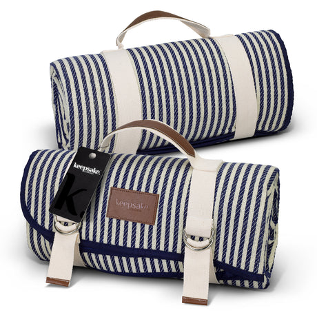 Keepsake Picnic Blanket - Natural/Navy