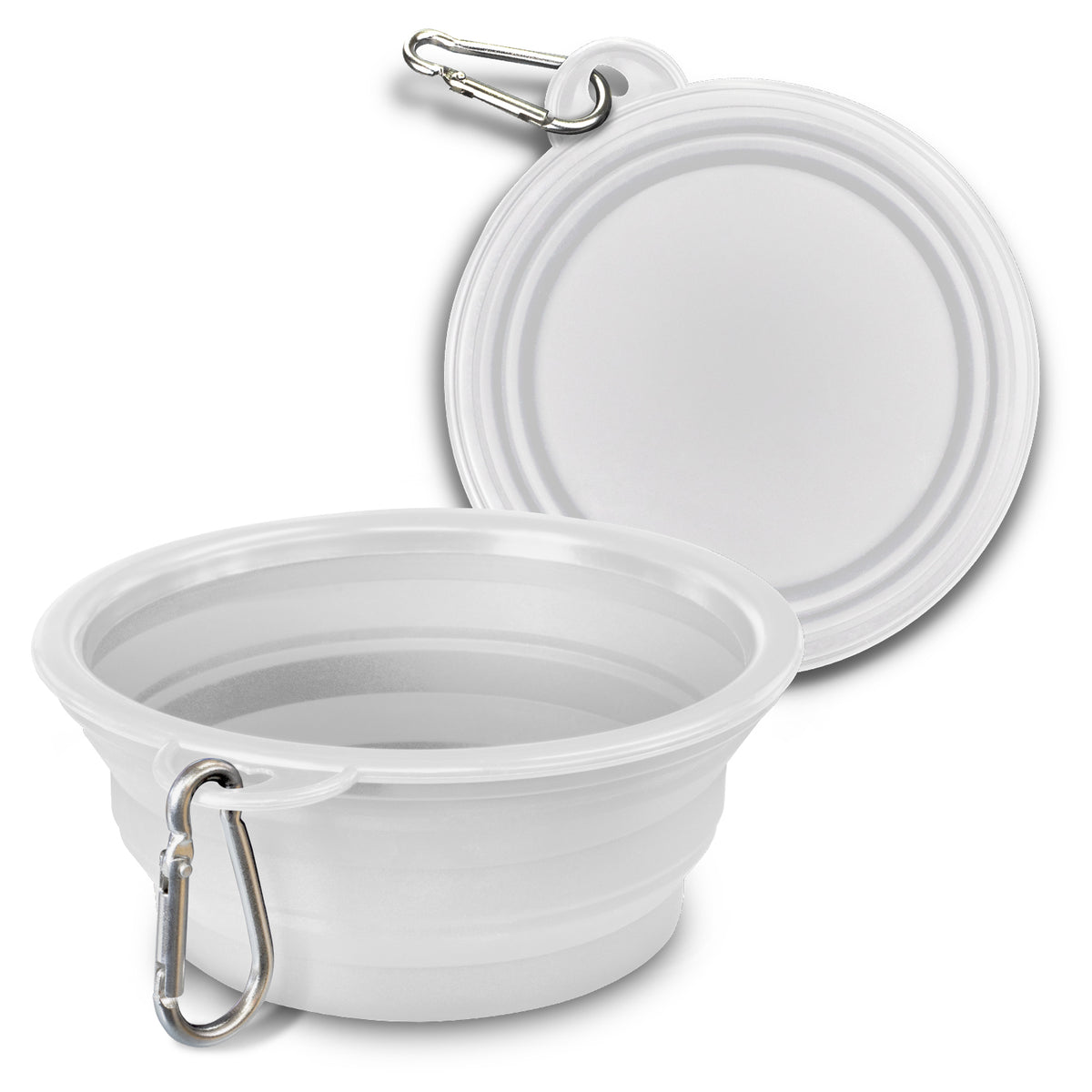 Silicone Collapsible Pet Bowl - White