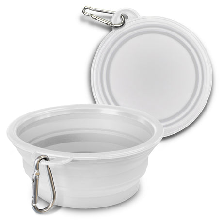 Silicone Collapsible Pet Bowl - White