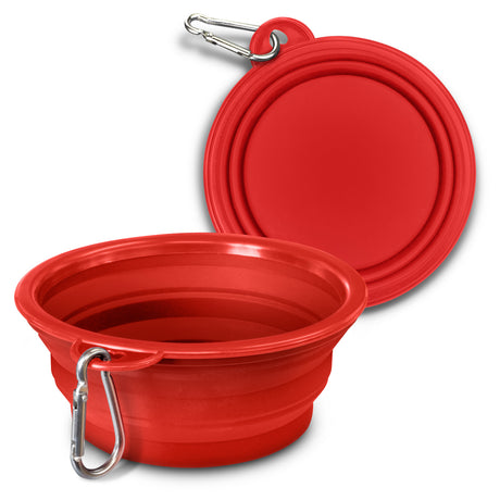 Silicone Collapsible Pet Bowl - Red