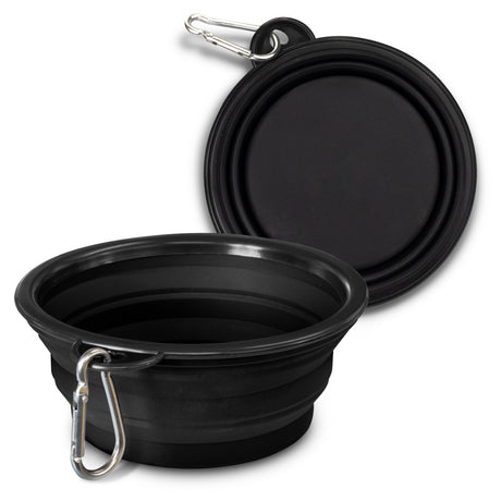 Silicone Collapsible Pet Bowl - Black